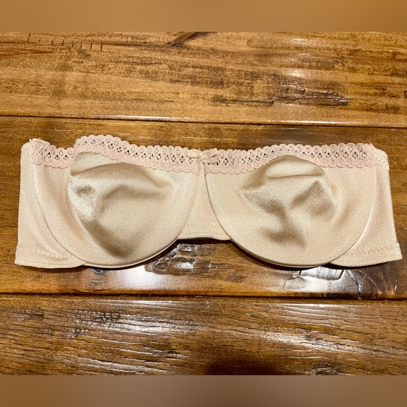 Vintage 34B beige strapless Wonderbra bra - Picture 2 of 9